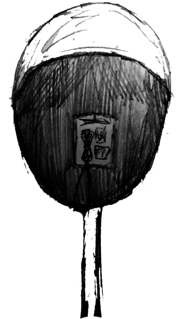 Ilustração de um orelhão/cabine telefônico.