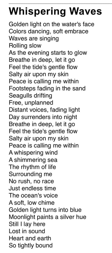 a written poem or songtext