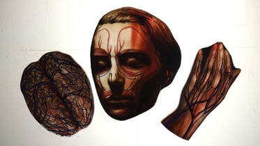 stained glass craftamanship arts and crafts  veins body brain anatomy