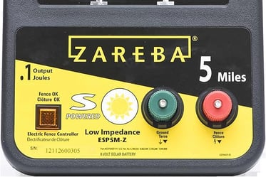A zebra solar charger for an electric security fence