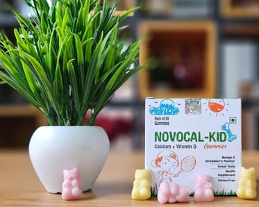 Novocal Kid Gummies – Delicious Calcium & Vitamin D3 gummies for strong bones, healthy teeth, growth