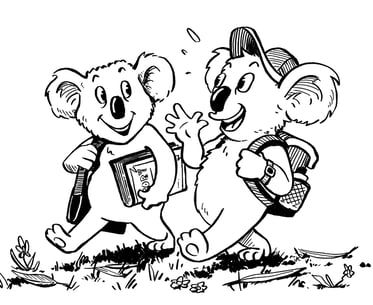 Koalat menossa kouluun