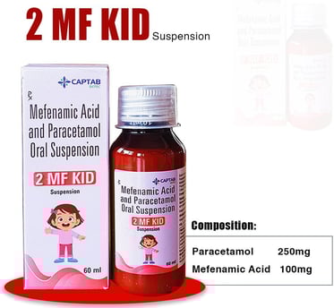 Mefenamic Acid and Paracetamol Oral Suspension, 2MF Kid by Captab Biotec