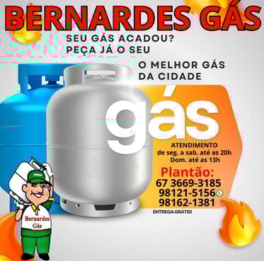 Bernardes Gás, revenda de gás em Paranaíba Vitrine