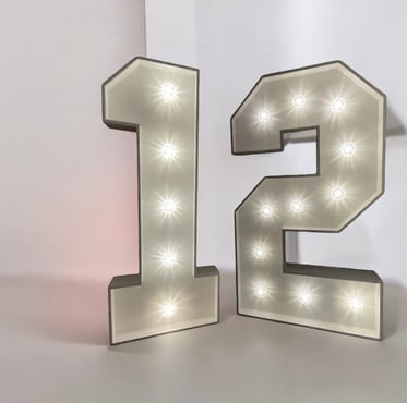 4ft LED light up numbers for hire in sussex , surrey , kent 