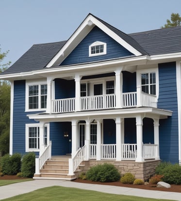 Blue Siding on House