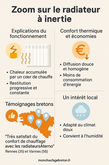 infographie sur le radiateur à inertie Bretagne Renes Vannes et avis client chaleur