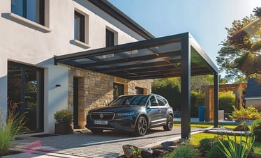  Carport en aluminium pour protéger la voiture des intempéries