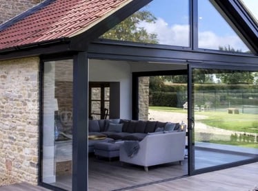Garden room attached to your house for all year living. Insulated and double glazed