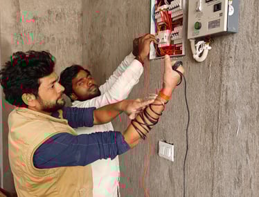 Electrical repair with electrical engineer and his assistance