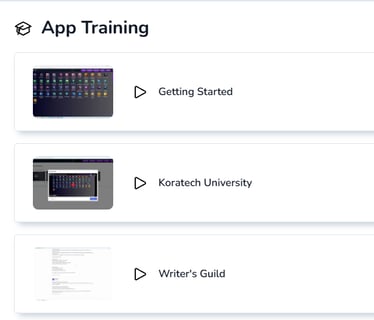screenshot of the Writer's Academy