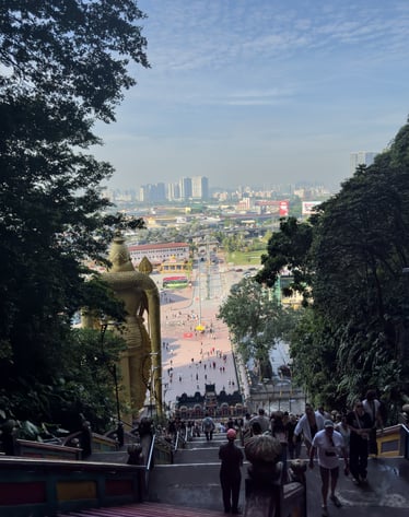 Panoramic views of Kuala Lumpur from Batu Cave
