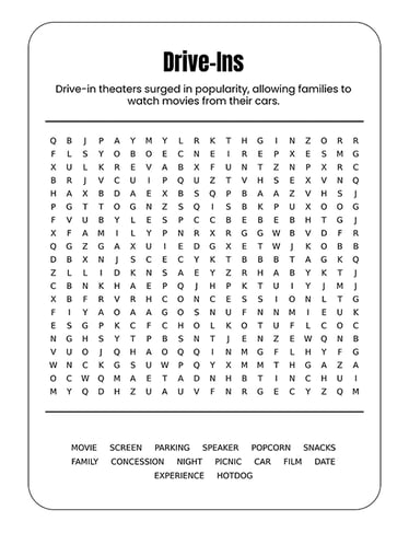 Drive-Ins Puzzle