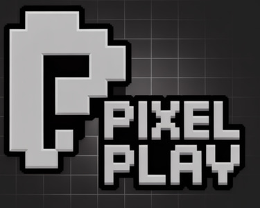 Pixel play game logo