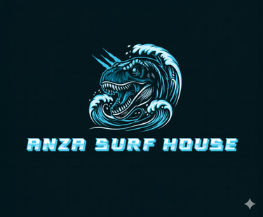 Dinosaur anza surf house logo