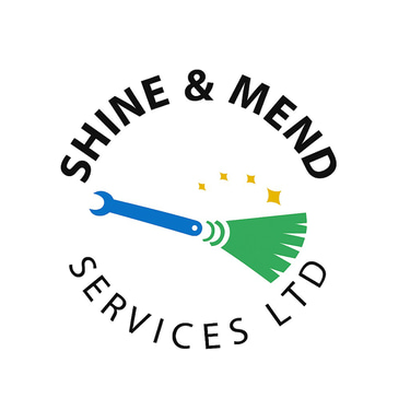Shine and mend is a cleaning company logo