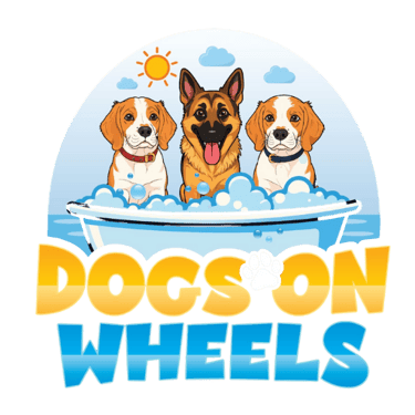 Dogs on wheels grooming logo