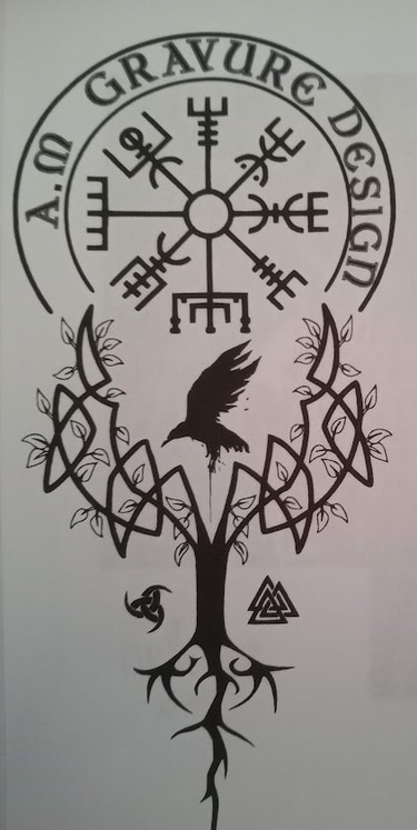 a.m gravure design logo