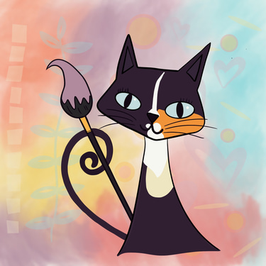 The Purring Paintbrush logo