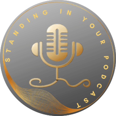 standing in your podcast logo