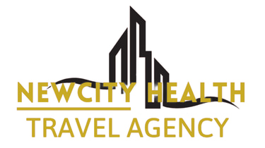 New cıty health travel agency logo