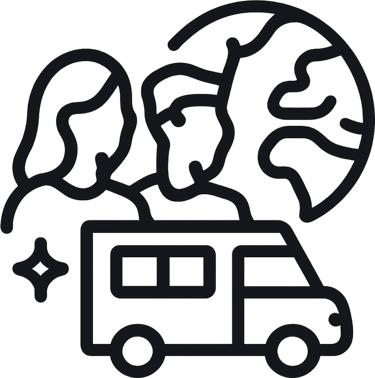 Katie and Dan in a Van logo