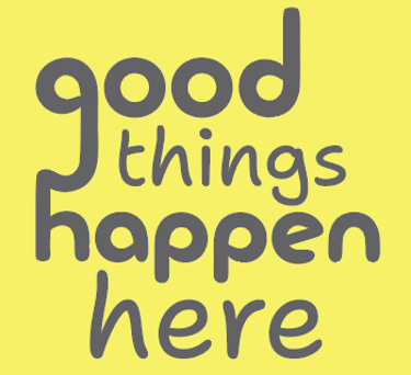 Good things happen here logo