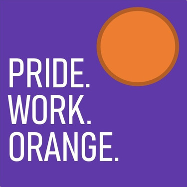 PRIDE.WORK.ORANGE. logo