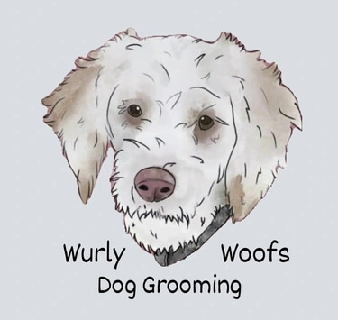 Wurly woofs dog grooming logo