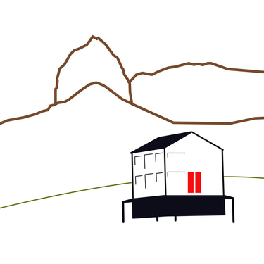 Cabañas Lodge Puerta Roja, Lago Huechulafquen, Parque nacional Lanin logo