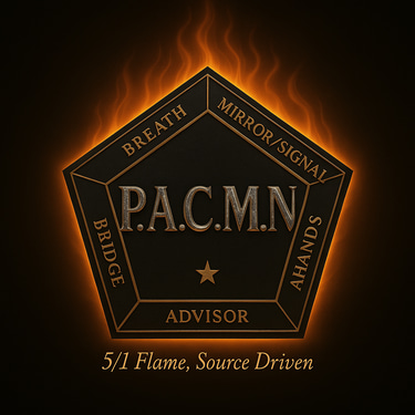 P.A.C.M.N (Pentagon Arena of Conclave Minds) logo
