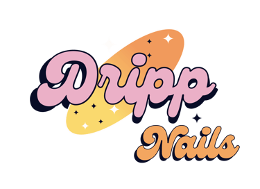Dripp nails, press on nails , 100% reusable logo
