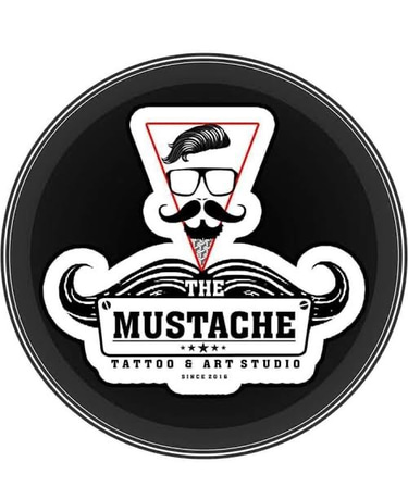 the mustache tattoo logo