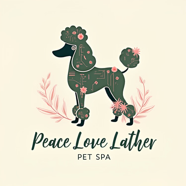 Peace, Love, Lather Pet Spa logo