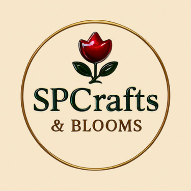 spcrafts and Blooms which do resin arts and candles logo