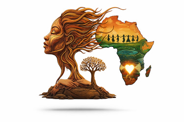 “Root of All Us” and “Rooted Woman” by Emy J logo