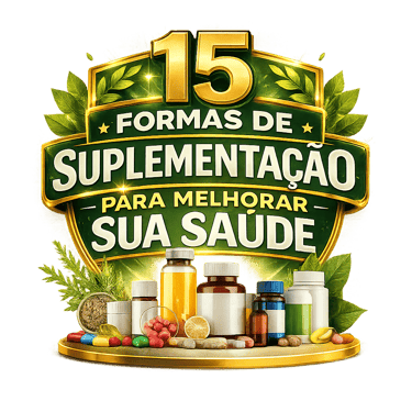 “15 Formas de Suplementação para Melhorar sua Saúde” logo