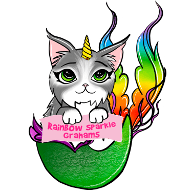 Rainbow sparkle grahams logo