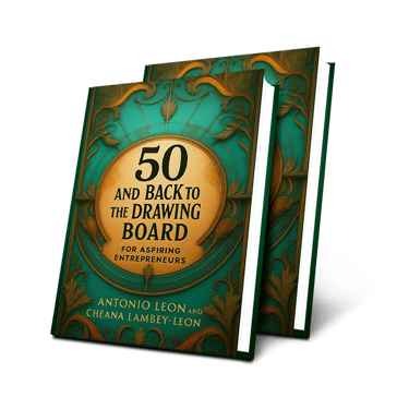 Book Titled "50 and Back to The Drawing" logo