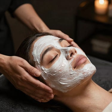 A vibrant photo showcasing expertly applied makeup highlighting natural beauty with gold and black accents.