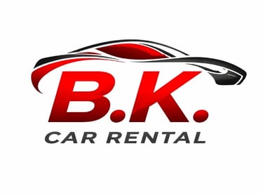 BK CAR RENTAL, STEVENAGE, LONDON, PCO, TFL, TRANSPORT FOR LONDON, HIRE CAR, CAR RENTAL logo