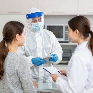 A technician wearing professional gloves inspecting a wooden structure in a bright, modern attic space in Hamburg, focus on expertise and care.