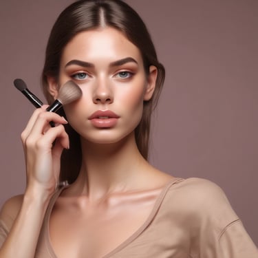 A stylish city mom applying gentle moisturizer in a bright bathroom with modern decor.