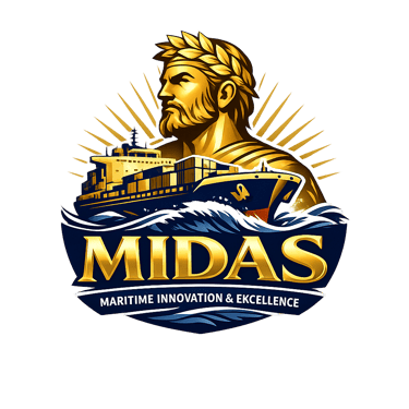 Midas marine shipping logo