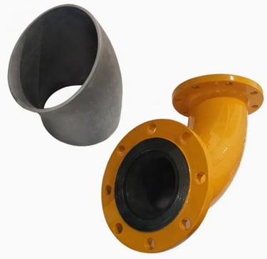 Silicon Carbide Lined Spools, Alumina tiled Spool Supplier - Straights, Elbows, Reducers, Tees