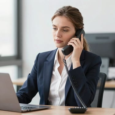 Professional insurance agent smiling while assisting a senior client in a modern office.