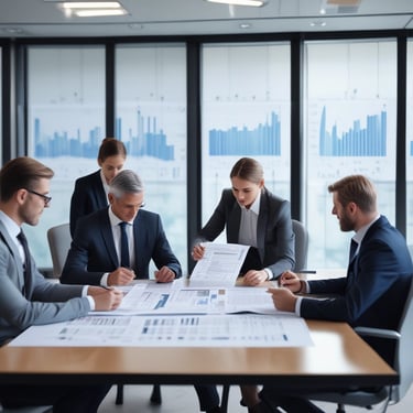 oval brown wooden conference table and chairs inside conference room