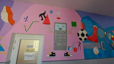 Pictură murală cifre și matematică.