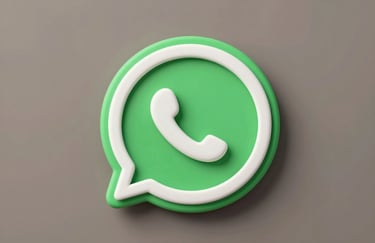 A graphical representation of the WhatsApp logo styled in a modern, 3D clay-render aesthetic, using brand greens #A4C3A8 and professional shadows in #1C2D2F.