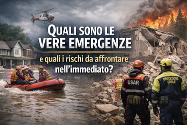 Soccorritori della protezione civile impegnati tra alluvione, macerie di terremoto e incendio boschi